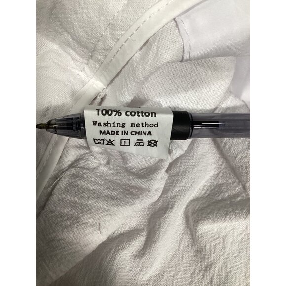 Ouku Mens White 100% Cotton Cargo Pants Size XL Summer Vibes Casual Beach NWT - Picture 7 of 11